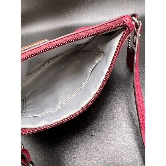 Coach Deep Berry Leather Wristlet - Picture 7 of 7